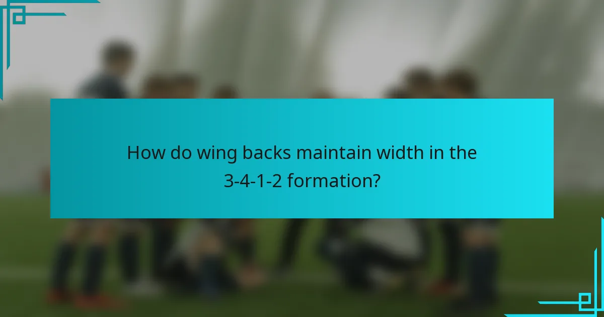 How do wing backs maintain width in the 3-4-1-2 formation?