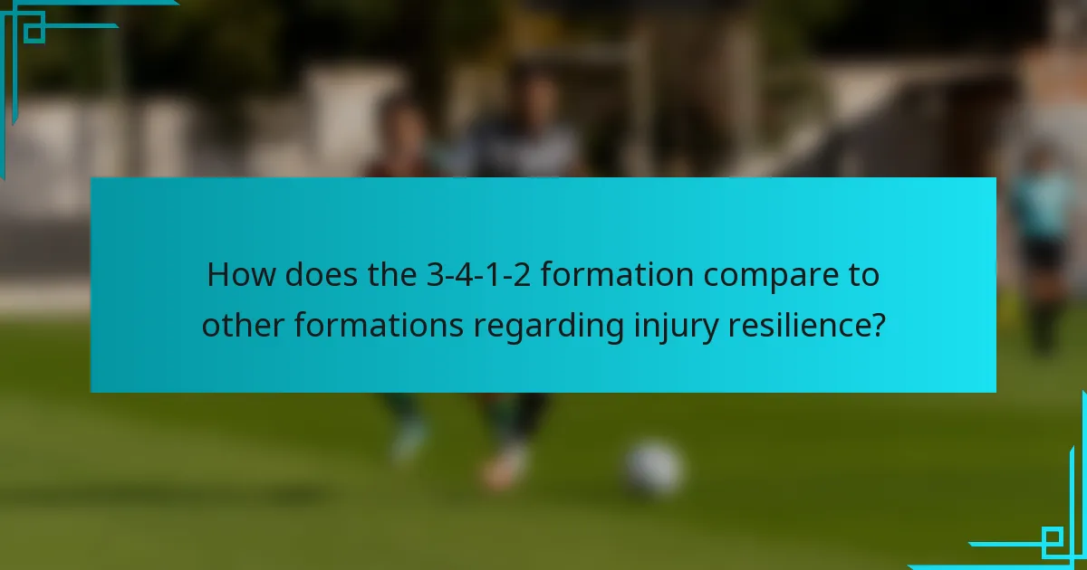 How does the 3-4-1-2 formation compare to other formations regarding injury resilience?
