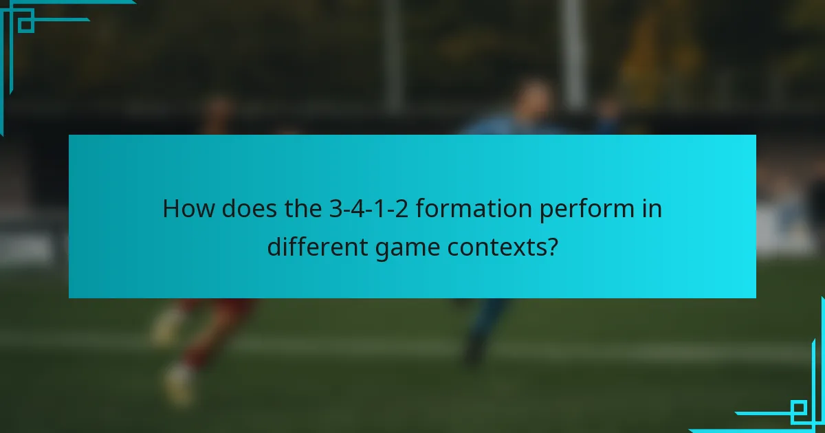 How does the 3-4-1-2 formation perform in different game contexts?