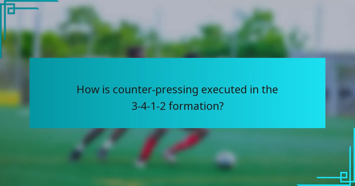 How is counter-pressing executed in the 3-4-1-2 formation?