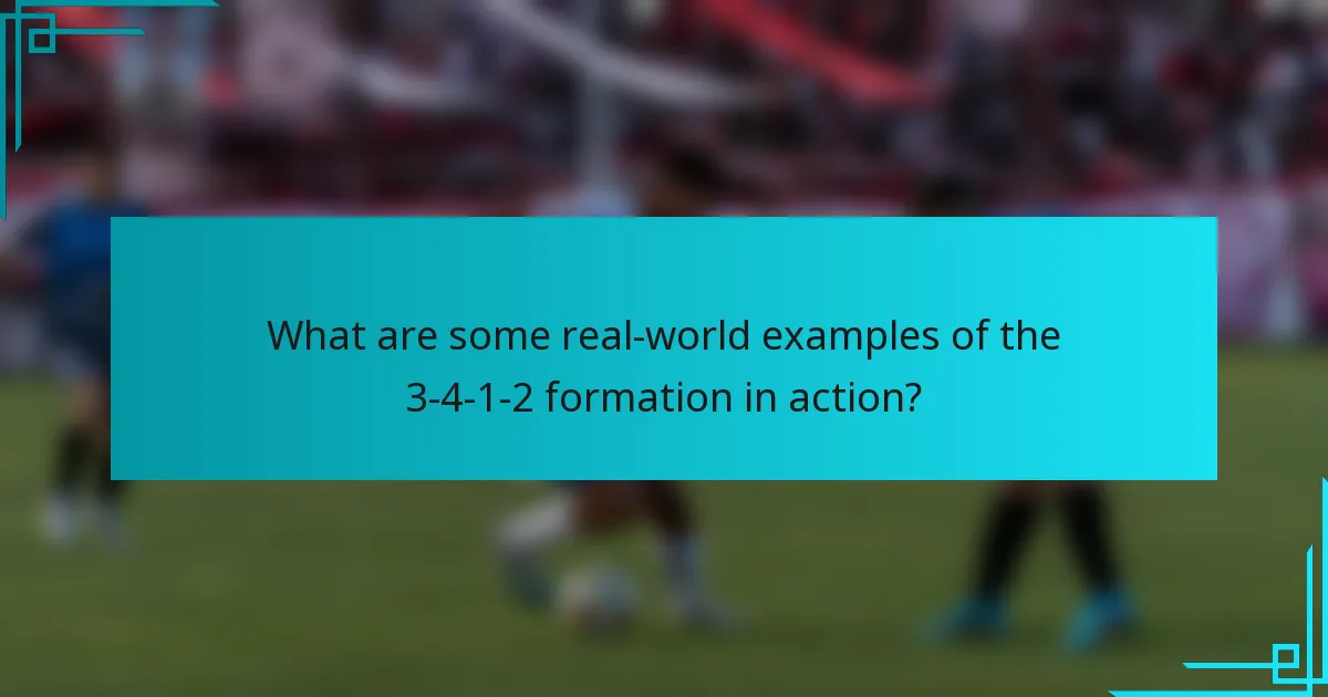 What are some real-world examples of the 3-4-1-2 formation in action?