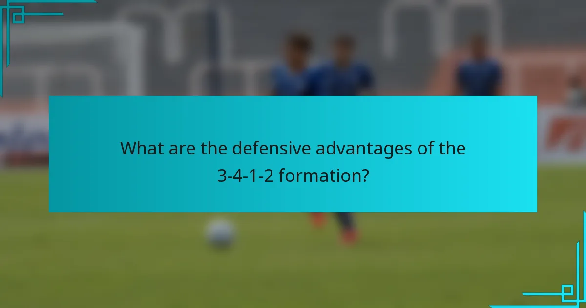 What are the defensive advantages of the 3-4-1-2 formation?