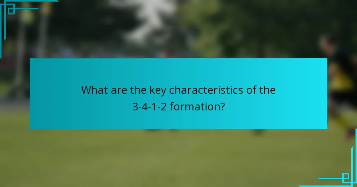 What are the key characteristics of the 3-4-1-2 formation?