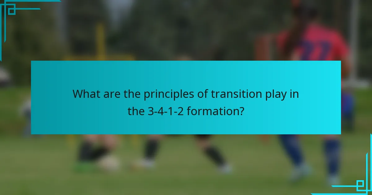 What are the principles of transition play in the 3-4-1-2 formation?