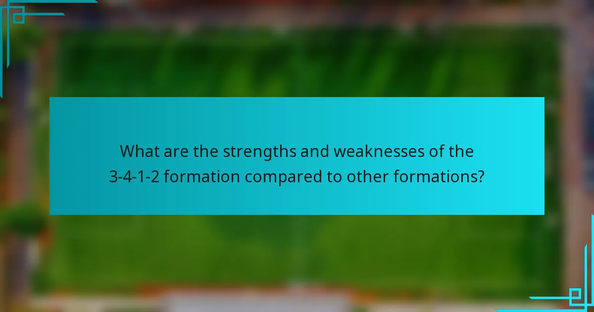 What are the strengths and weaknesses of the 3-4-1-2 formation compared to other formations?