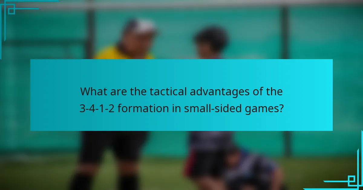 What are the tactical advantages of the 3-4-1-2 formation in small-sided games?