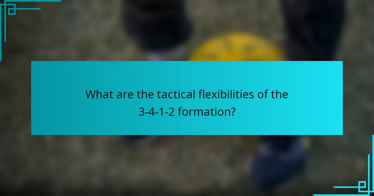 What are the tactical flexibilities of the 3-4-1-2 formation?