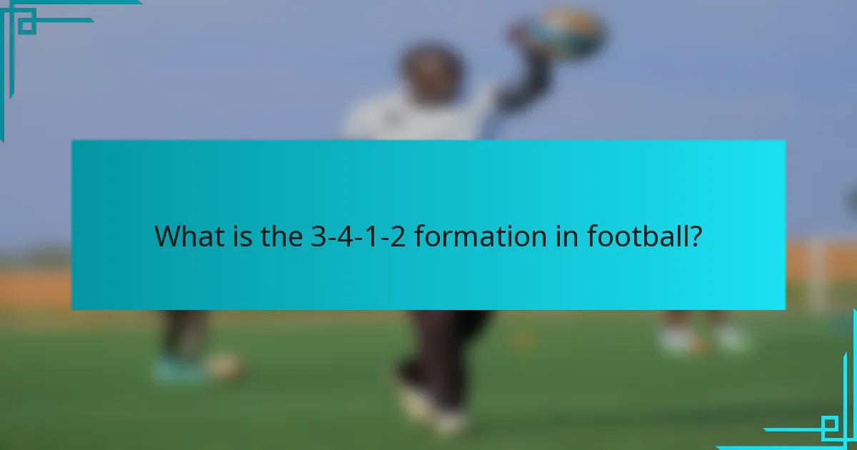What is the 3-4-1-2 formation in football?