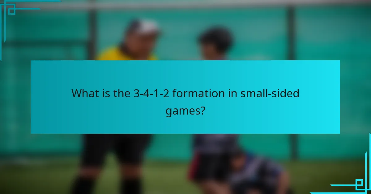What is the 3-4-1-2 formation in small-sided games?