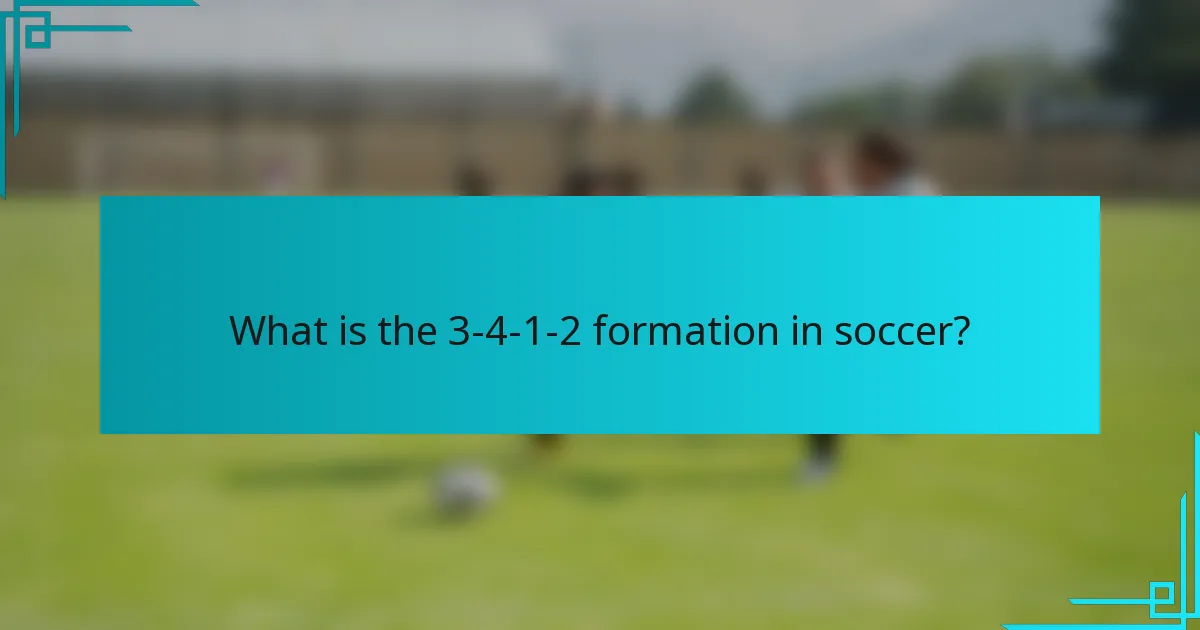 What is the 3-4-1-2 formation in soccer?