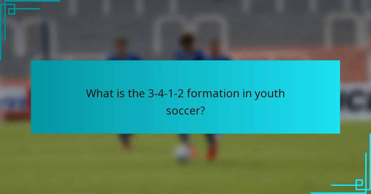 What is the 3-4-1-2 formation in youth soccer?