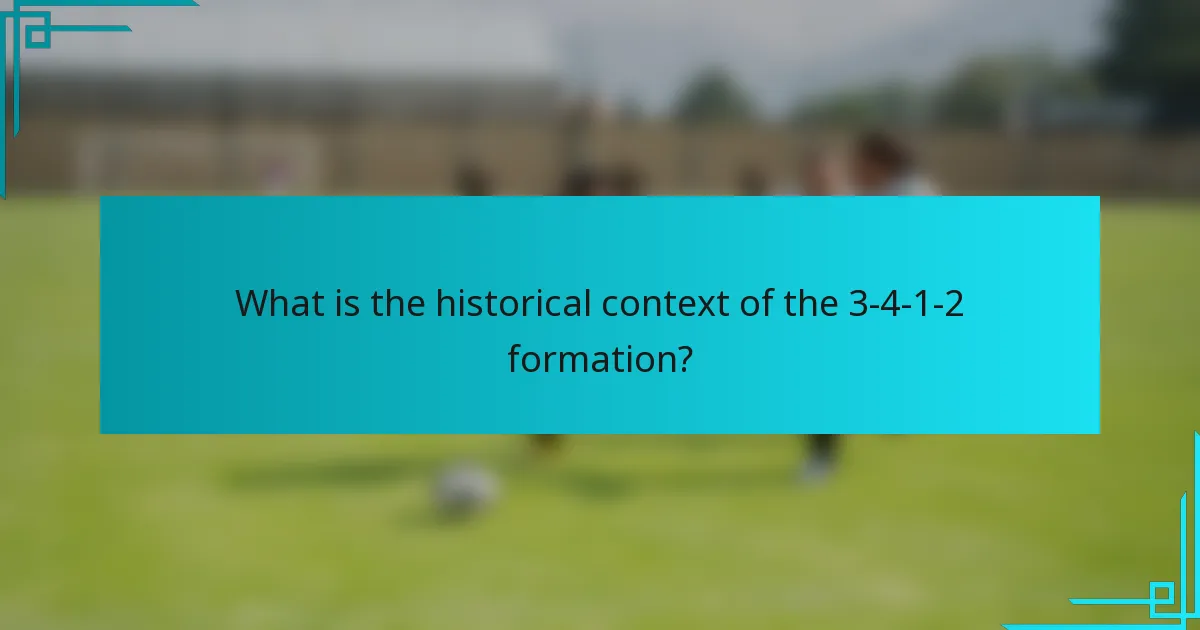 What is the historical context of the 3-4-1-2 formation?