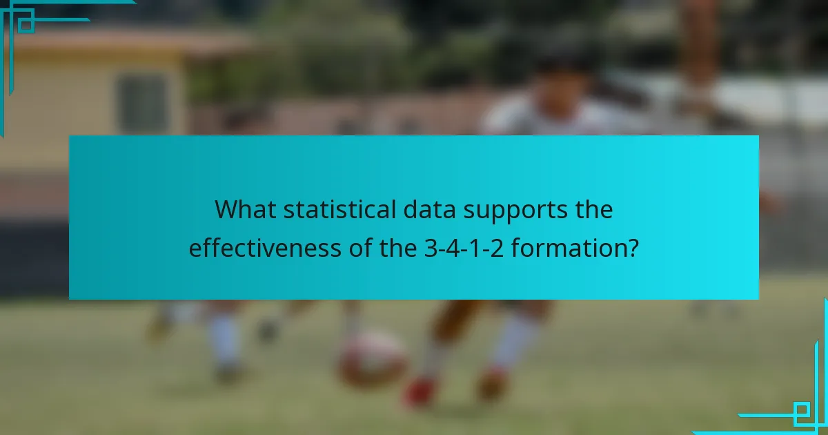What statistical data supports the effectiveness of the 3-4-1-2 formation?