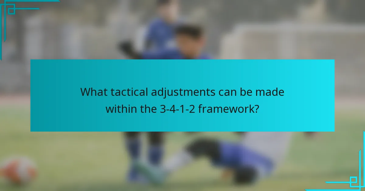 What tactical adjustments can be made within the 3-4-1-2 framework?